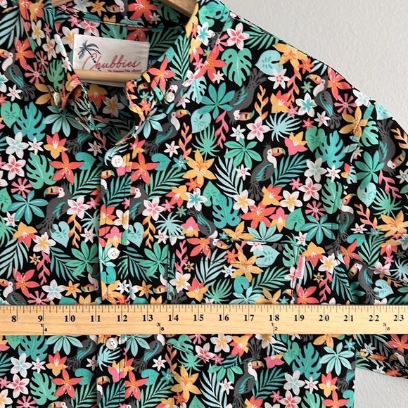 CHUBBIES The Bloomerang Button Down Tropical Print Shirt Size XL - Picture 13 of 13